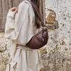 Mrs. Qiao 2025 New Vegetable-Tanned Cowhide Bag Underarm Crossbody Bag Dumpling Bag High-End Quality Soft Leather Crescent Bag