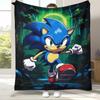 Retro S-Sonic Cartoon Game Flannel Blanket,Ultra Soft Warm Plush Throw for Home Bedroom Bed Sofa Cover Camping Picnic Gift