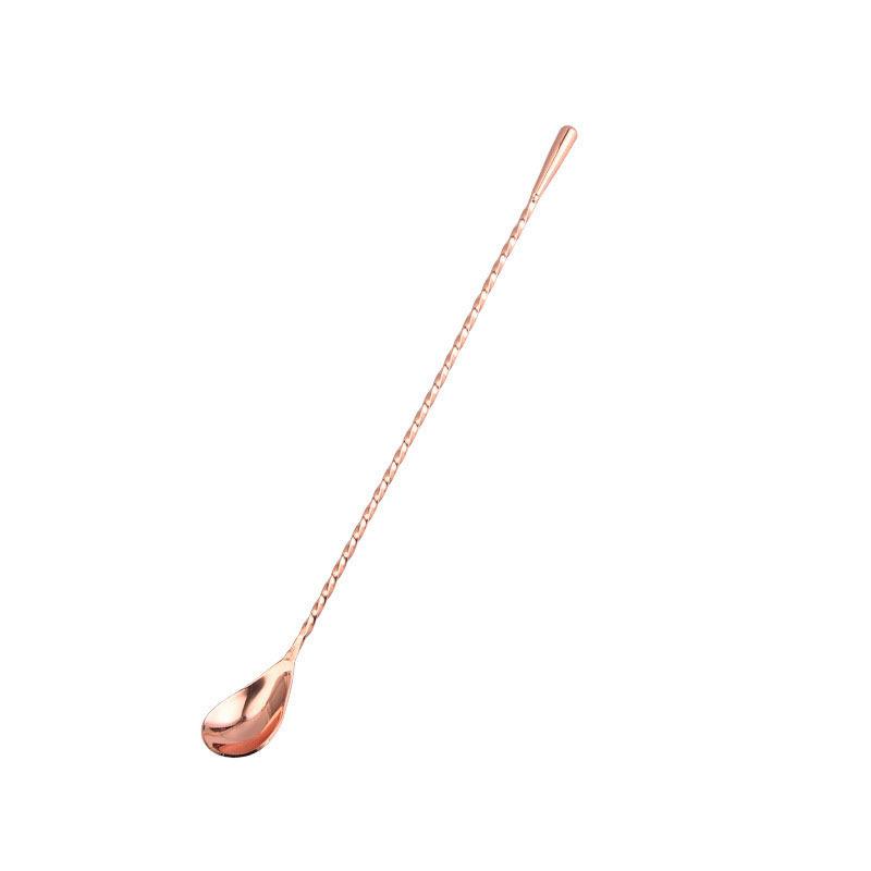 Spiral Pattern Long Handle Mixing Spoon Food Grade Stainless Steel Cocktail Scoop for Home Bar Bartender Drink Making