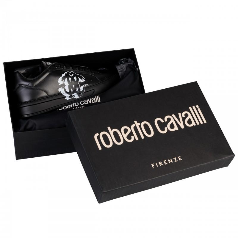 Roberto Cavalli Leder-Sneaker nero - Größe: 43