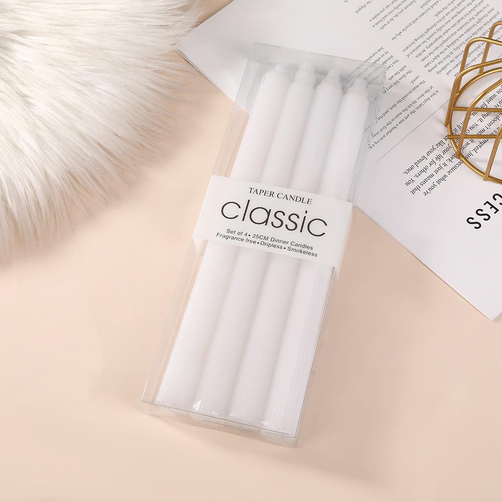 25cm Europäischer Macaron Vertikales Muster Langer Stab Kerze Kreatives Kerzenlicht Abendessen Westliches Restaurant Bunte Hochzeitsstab Wachs