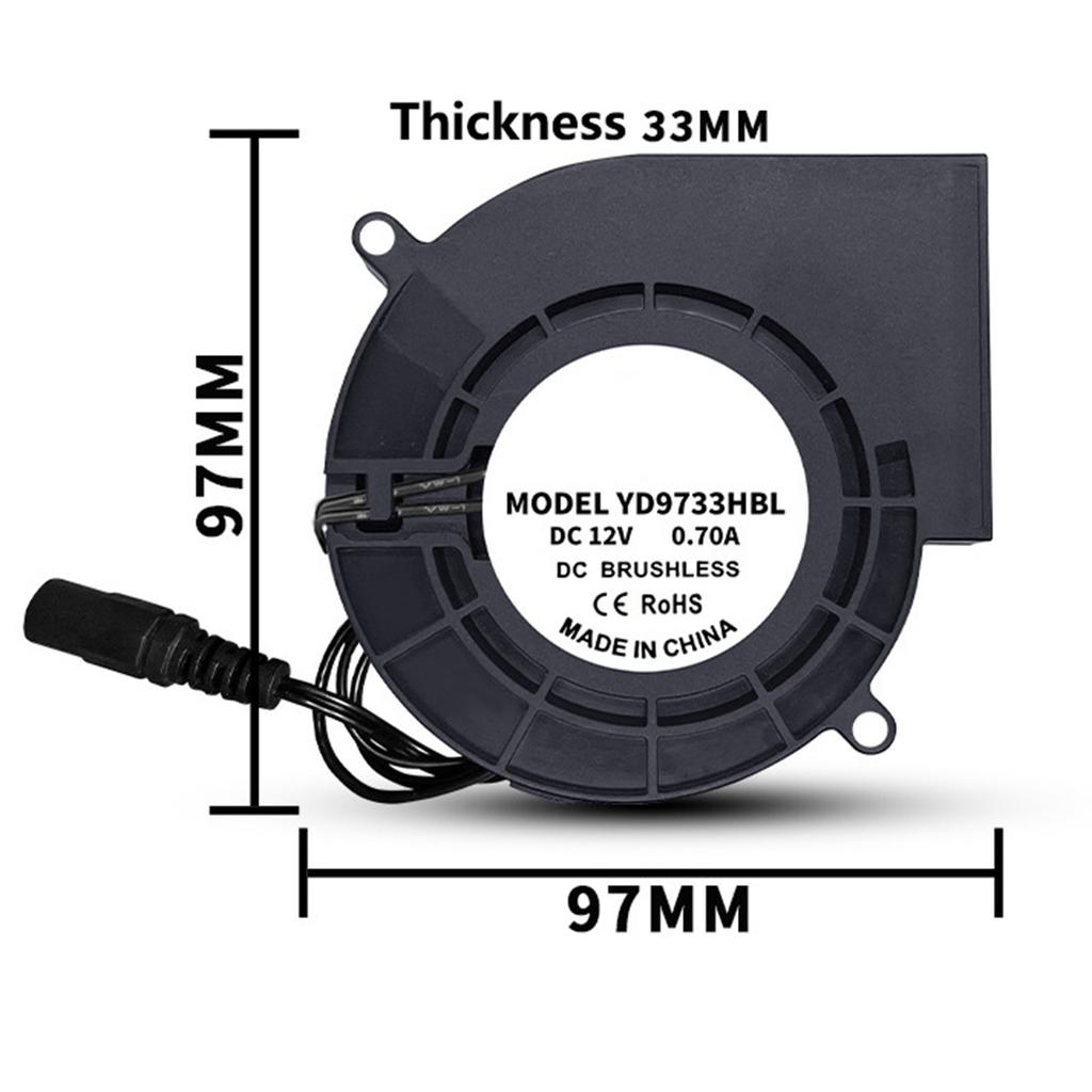 97mm 12V Centrifugal Blower Fan Ball Bearing for Electronics Cooling and Ventilation Outdoor Electric BBQ Blower Fan