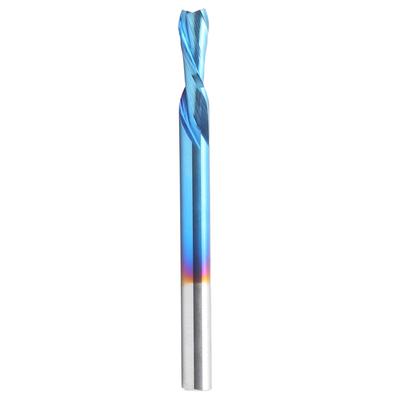 2Flute Milling Cutter Blue Coated LeftHanded Tungsten Steel Hardware 3.175x3.175x8x40