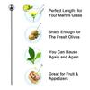 10Pcs Cocktail Picks Stainless Steel Martini Picks Reusable Metal Cocktail Pick