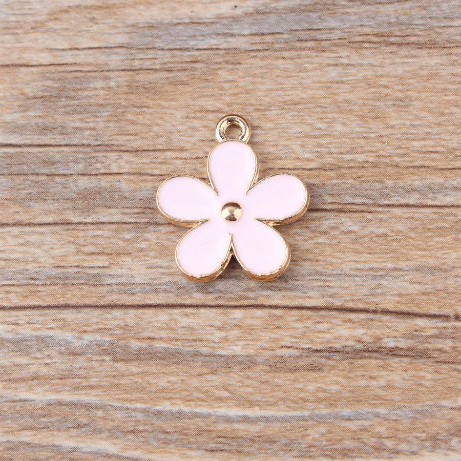 Double-Sided 5-Petal Flower Alloy Pendant for DIY Jewelry