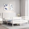 VidaXL Bed Frames with Headboard White Small Double Solid Wood 3194997