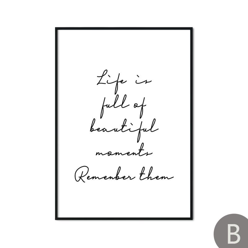 Text Feather Minimalist Canvas Wall Art Print Poster Decorative Nordic Black White Pictures Modern Paintings for the Living Room