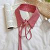 Plaid Fake Collar Women Detachable Collars For Women False Collar Lolita Lapel Tie Shawl Wrap Decoration
