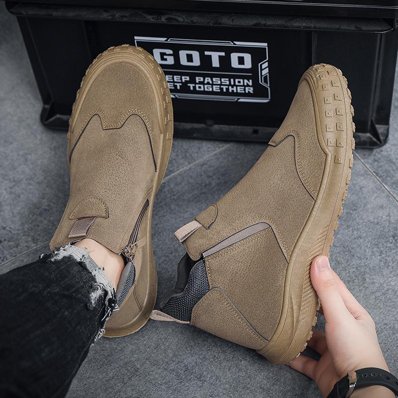 Men Casual Work Shoes Lazy Boots Hooded Sports Shoes Anti-skid Fashion Student Shoes Winter Men's Boots Free Shipping Snow Boot