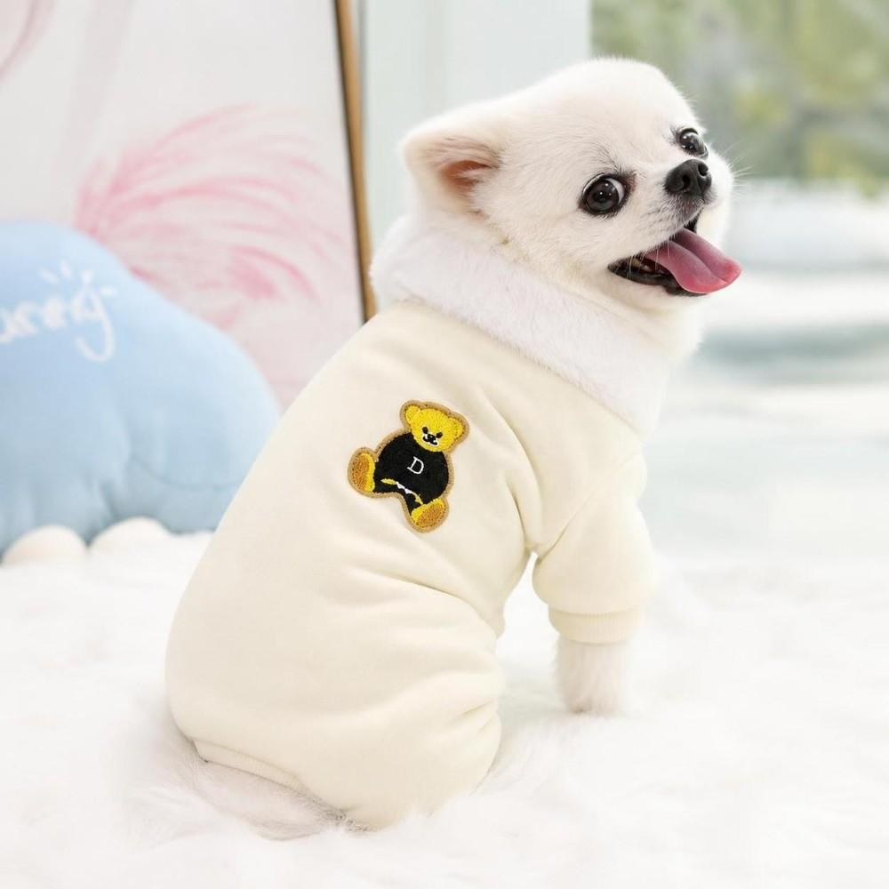 Windproof Dog Hiking Jacket Plush Dog Bodysuit Fashion Pet Clothes for Small Medium Dog