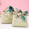 20PCS/SET Elegant PU Leather Gift Box for Wedding Candy Luxury Handbag Style Favor Box Bridal Shower Party Souvenir