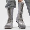 Men'S Minimalist Boxing Boots High Top Round Toe Lace-Up Cleanfit Style Classic Training Shoes Casual Unisex Chelsea Boots