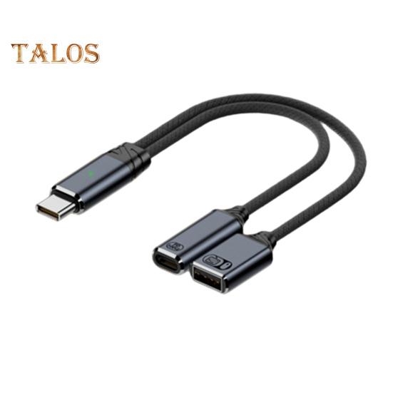 

Кабель-адаптер USB-C OTG для зарядки и передачи данных 2 в 1, 100 Вт PD Type C в USB 2.0, быстрая зарядка и передача данных со скоростью 5 Гбит/с, нейлоновая оплетка, защита от перенапряжения серый