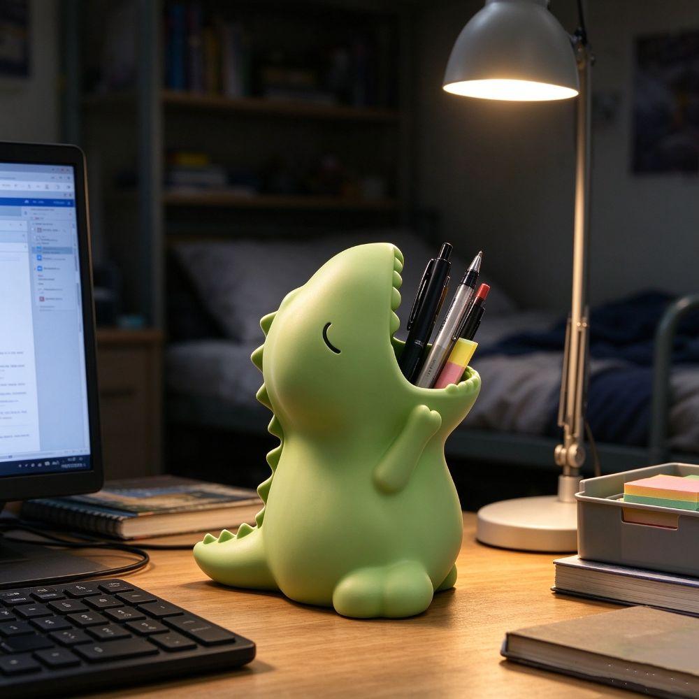 3D Printed T-Rex Pencil Holder Large Capacity Frog Animal Dinosaur Desk Organizer PLA Material Stationery Storage