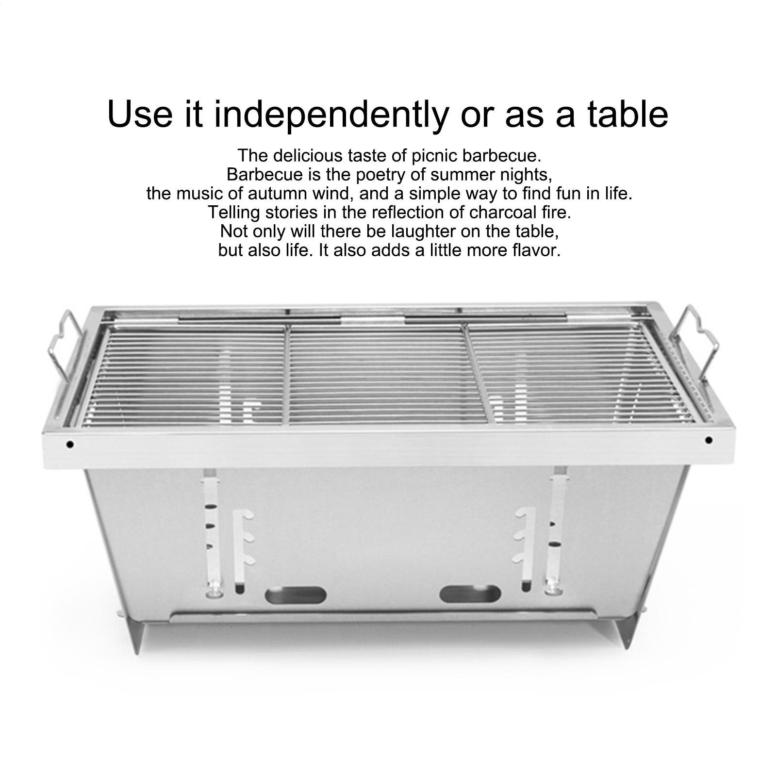 

Small Grill Outdoor Charcoal Folding Adjustable Height BBQ Tool Kits For Outdoor Camping Picnic Beach Backyard Party Travel CN