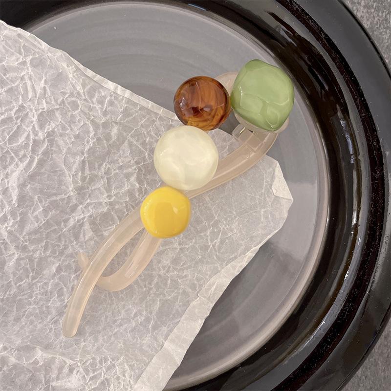 Fashion Twist Hair Clip for Women Girls Elegant Colorful Irregular Beads Twisted Hairpin Hair Accessories  New Headwear