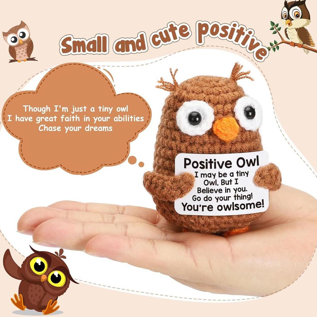 Crochet Support Motivational Crochet Animals Handmade Crochet Owl Doll Cute Support Toy Support Doll