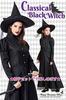 [Madrugada] Witch Classical Authentic Cosplay 3-Piece Set (Costume Set, Witch Hat, Halloween Tattoo Stickers) Long Skirt Black Dress Black Witch