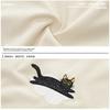 Clothing Life Cat Embroidery Corduroy Striped Short Sleeve Shirt Men's Couple American Vintage Vintage Top