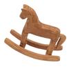 Pine Wooden Rocking Horse Ornament Light Brown Hand Carved Wood Figurine  Bedroom Table Decor