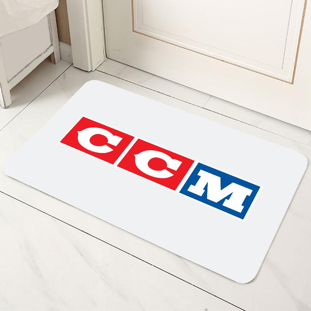 Tappetino CCM Retro Logo Hockey su Ghiaccio Antiscivolo Microfibra Durevole Lavabile per Ingresso Bagno Soggiorno Cucina Tutte le Stagioni