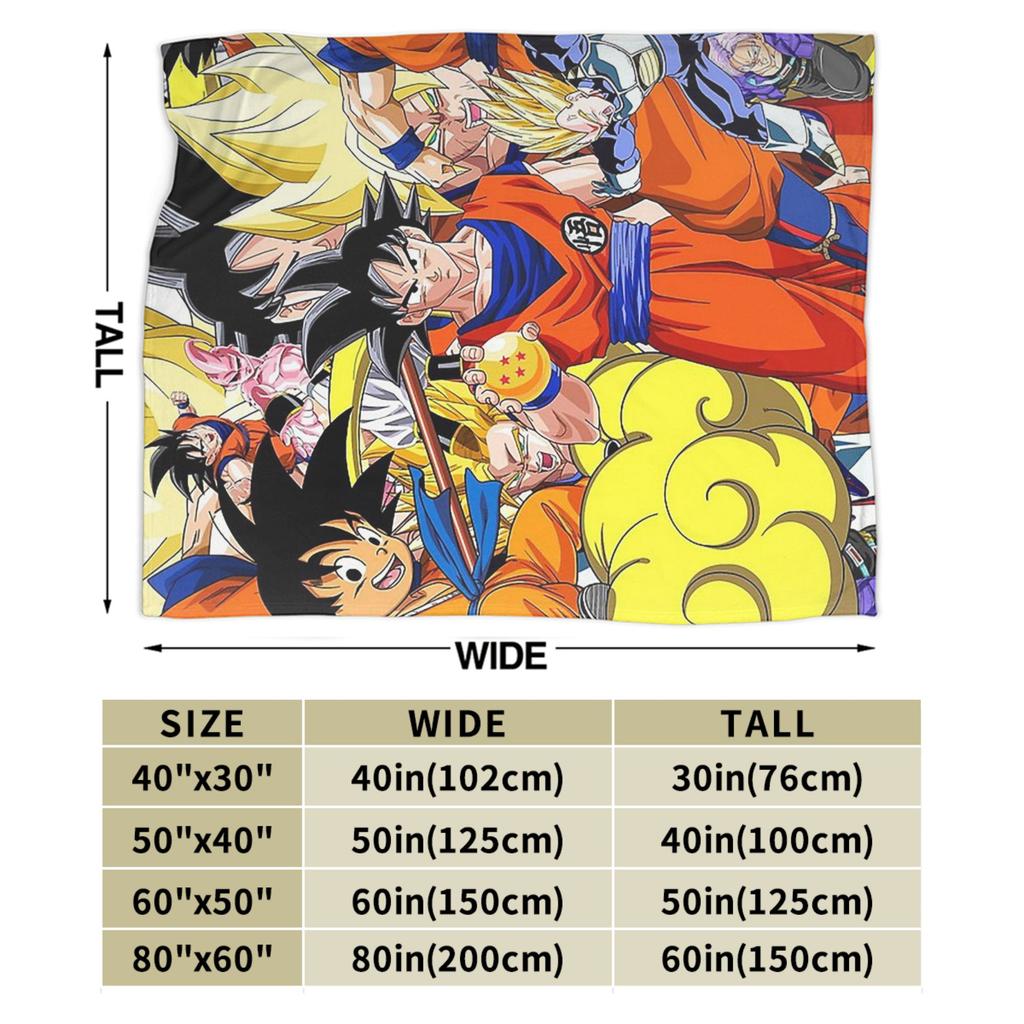 Goku Vegeta DBZ Blankets Fleece Super Warm Throw Blanket for Bedding Couch Bedroom Quilt