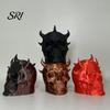 Horned Demon Skull Tow Cover Trailer Dust Heavy-Duty 3D Dust-proof Printed One-Piece Molded Bar Cap Matte Texture Accessory Weatherproof Hitch