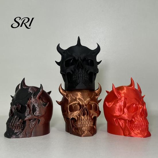 Horned Demon Skull Tow Cover Trailer Dust Heavy-Duty 3D Dust-proof Printed One-Piece Molded Bar Cap Matte Texture Accessory Weatherproof Hitch