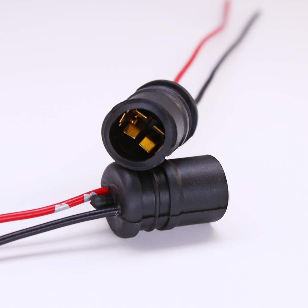 HUIQIAODS T10 Motorcycle Light Bulb Socket Bulb Holder Wire Harness