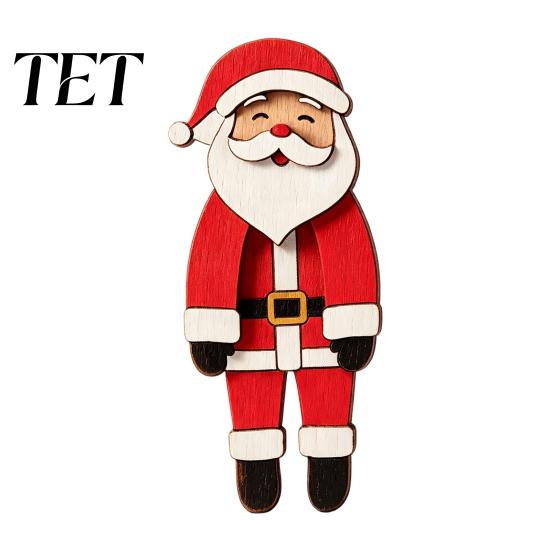 Reusable Festival Party Supplies Christmas Wooden Dangle Toy, Santa Claus Refrigerator Magnet, Cute Cartoon Scene Decoration Ornaments Snowman