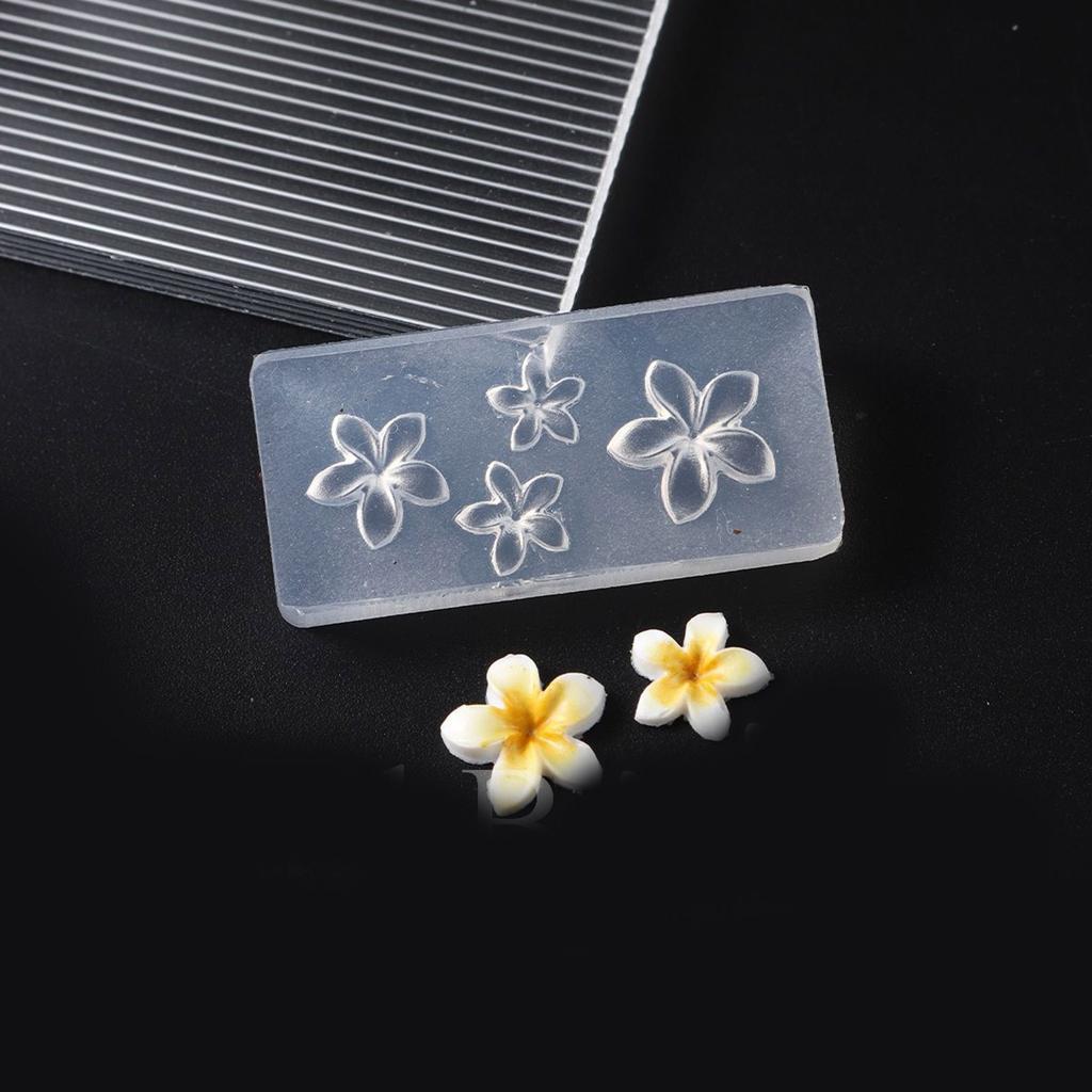 Multi Use Silicone Flower Shapers Professional 3D Gel Nail Sculpting Forms 4 Pieces Set Flower Nail Decorations