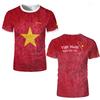 Vietnam Independence Day Flag Pattern T-shirt Fashion Summer Emblem 3D Printed Short Sleeve Top Men's Casual Comfortable Round Neck Clothing