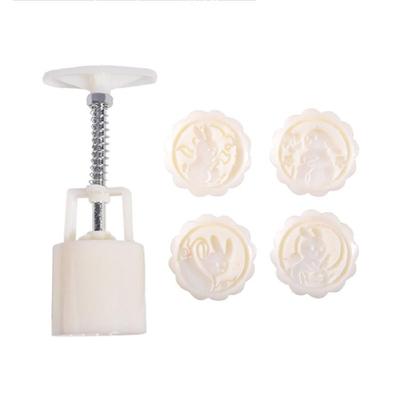 3D Rabbit Shape Stamps Mooncake Cutters Moulds Baking Accessories for Mid-Autumn