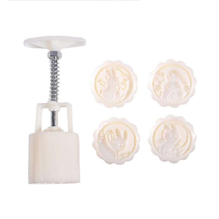

3D Rabbit Shape Stamps Mooncake Cutters Moulds Baking Accessories for Mid-Autumn 1