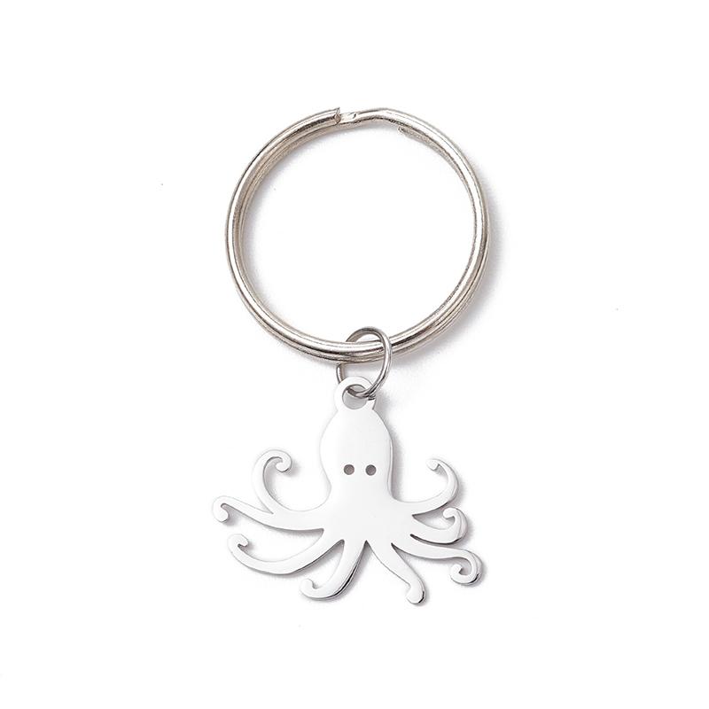 Sea Ocean Whale Pendant Stainless Steel Charms Keychains Accessories Trendy Jewelry Keyrings For Women Girl Decor Kids Gifts