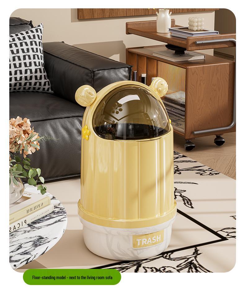 High-Capacity Sliding Lid Trash Bin for Home