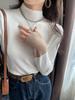 Elegant Semi Turtleneck Knitted Women's Bottom Sweater Fashion Autumn Winter Long Sleeve Casual Splice Tops Fashion Slim Fit Office Basic Clothing