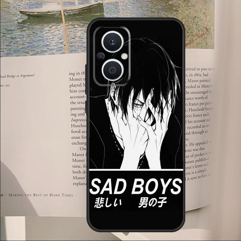 Sad Japanese Anime Aesthetic Cover For OPPO Reno 14 13 11 10 Pro 12F 11F 13F 14F 7 8 Lite OPPO Find X6 X5 X8 X9 Pro Case