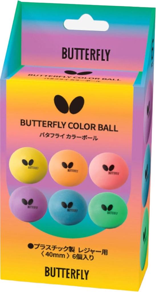 Butterfly Table Tennis Butterfly Color of each of 6 for leisure 96040 Balls, Balls, 6-pack (1 colors), use,