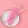Pink 5Pairs Japanese Chinese Chopsticks For Eating Food Sushi Sticks Reusable Metal Korean Chopsticks Set Healthy Tableware Set