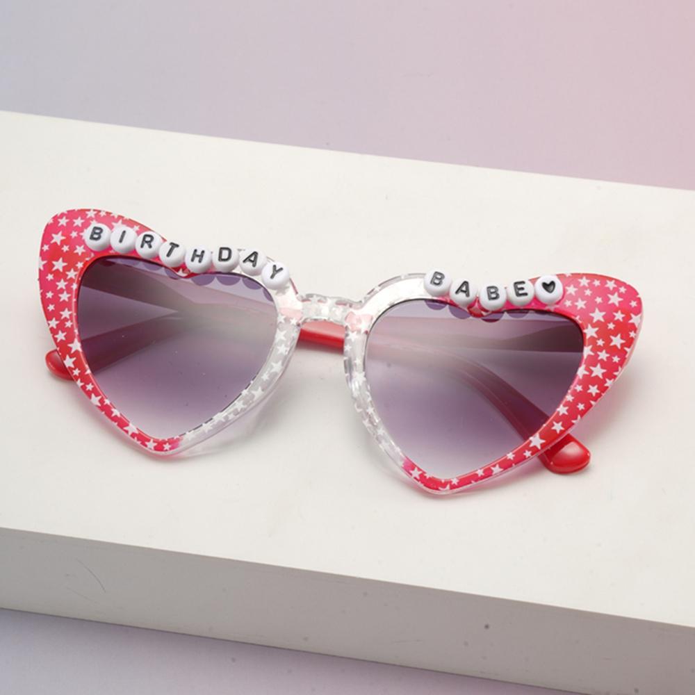 

Original Star Cat Eye Love Sunglasses Birthday BABE Sun Glasses Birthday Party Gift for Girlfriend Wife красный