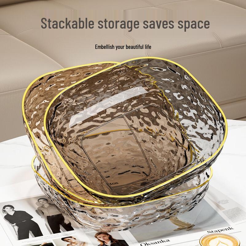 ZISIZ Elegant Transparent Blue Fruit Plate