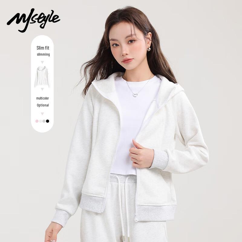 MJ Style Women's Slim-Fit Hooded Zip-Up Hoodie