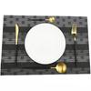 Black Weave Checkered Wine Cup Pad PVC Washable Placemats for Dining Table Mat Non-slip Placemat Set In Home Kitchen Accessories