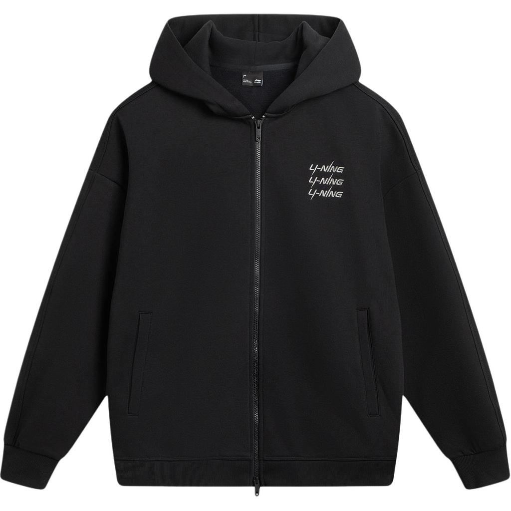 Li Ning Sports Lifestyle Series Casual Fashion Simple Versatile Letter Comfortable Loose Fleece Warm Hooded Sports Jacket Unisex Jacket AWDVC61-4