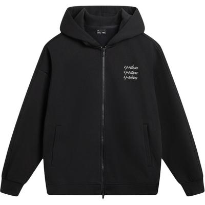 Li Ning Športový lifestylový rad Ležérna móda Jednoduchá Všestranná Písmeno Pohodlná Voľná Flísová Teplá Športová Bunda s Kapucňou Unisex Bunda AWDVC61-4