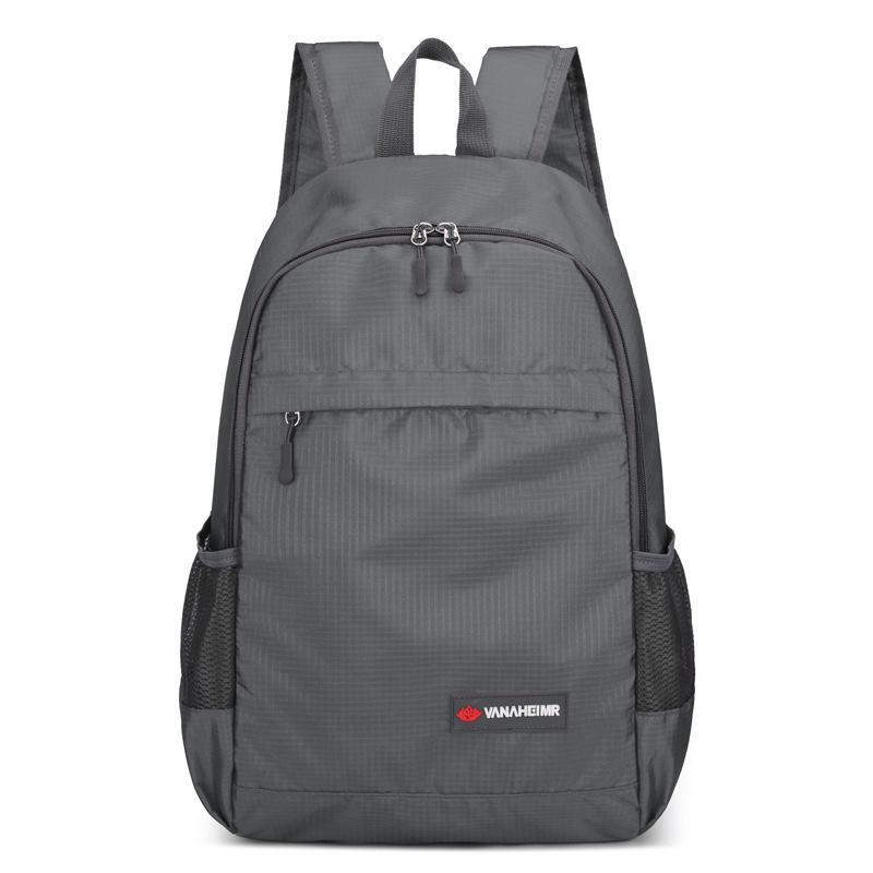 

Trendy Foldable Korean-Style Large Capacity Outdoor Backpack: Splash-Proof, Wear-Resistant, Double Strap with Logo Print. сірий колір