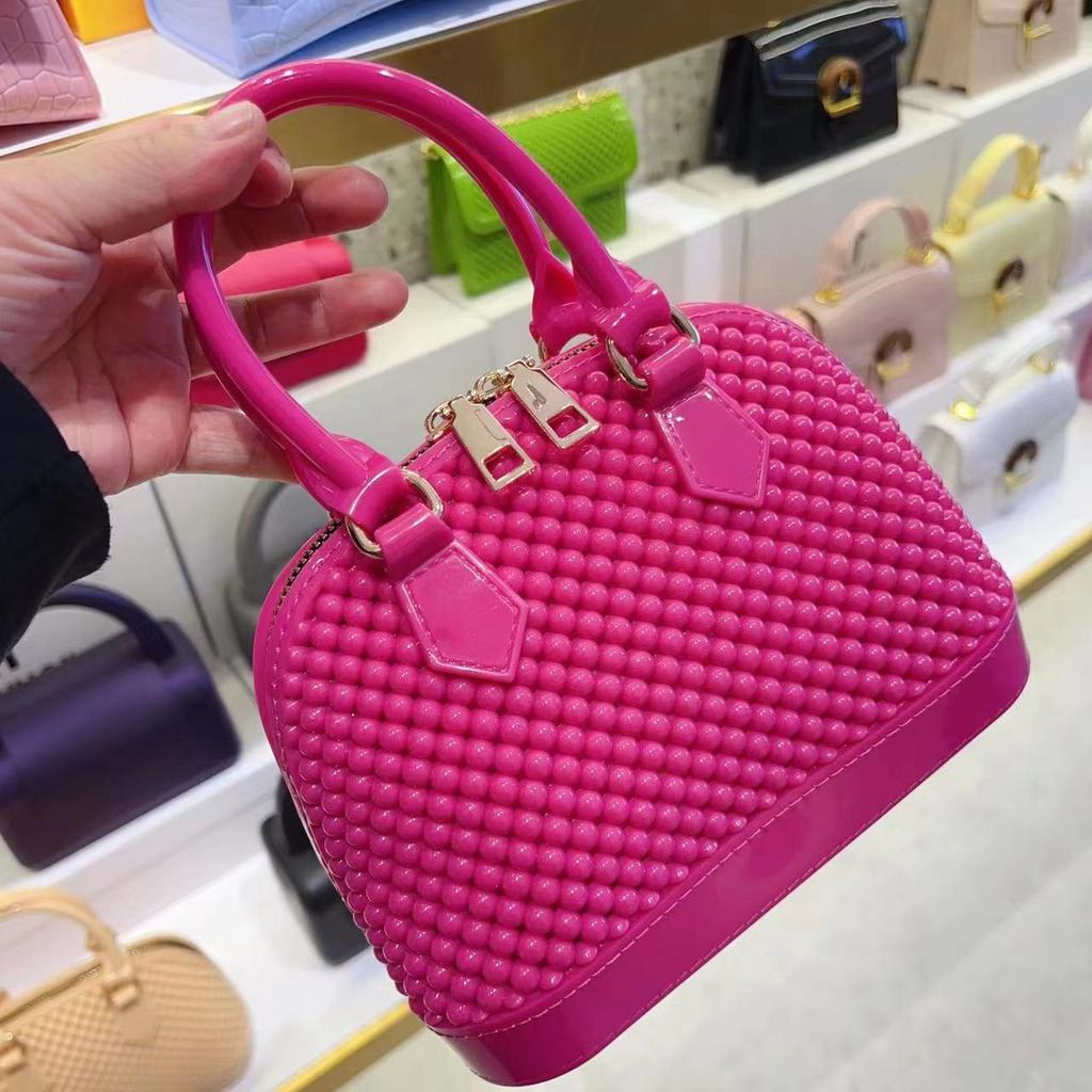 Pvc Shell Bag With Chain Strap For Daily Casual Women And Teen Girls