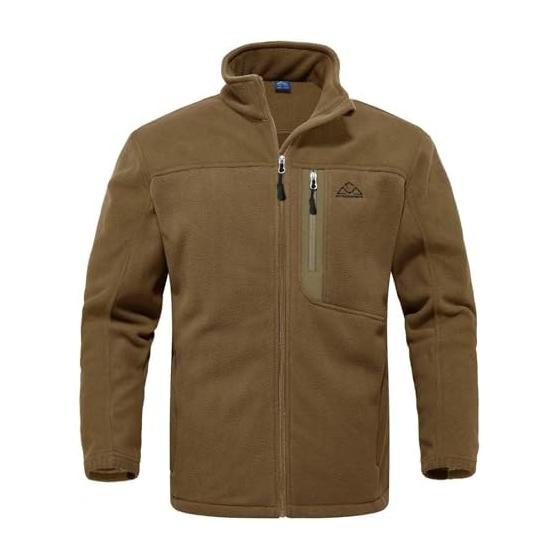 [Gopune] Men s Fleece Jacket, Mountain Climbing, Thin, Golf Outerwear, Full Zip, Thermal Insulation, Outdoor Jacket, Soft Shell, Cold Weather Wear,