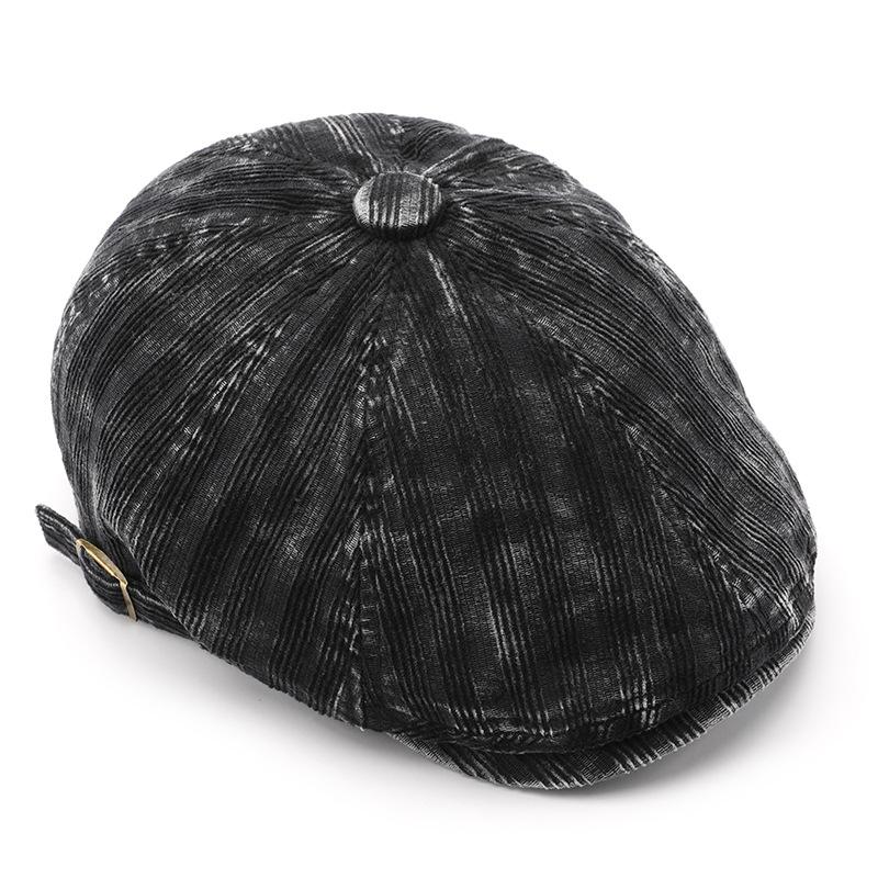 Women's Washed Corduroy Denim Forward Cap, Outdoor Men's Sun Hat, Painter's Hat, Beret